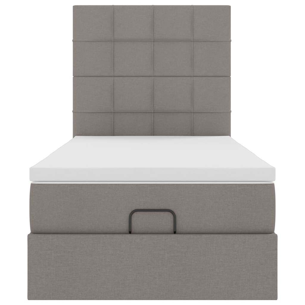 vidaXL Οθωμανικό κρεβάτι με στρώμα Taupe 100x200cm ύφασμα