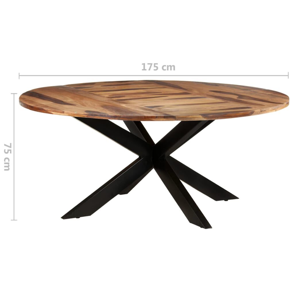 vidaXL Τραπεζαρία Στρογγυλή 175x75 εκ. Ξύλο Ακακίας & Μελί Φινίρισμα