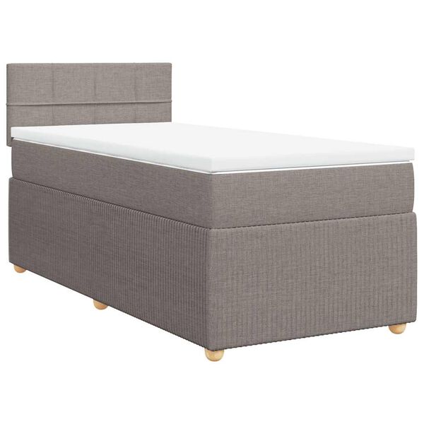 vidaXL &Kappa;&rho;&epsilon;&beta;ά&tau;&iota; Boxspring &mu;&epsilon; &Sigma;&tau;&rho;ώ&mu;&alpha; Taupe 80x200 &epsilon;&kappa;. &Upsilon;&phi;&alpha;&sigma;&mu;ά&tau;&iota;&nu;&omicron;