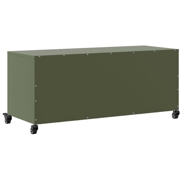 vidaXL Έπιπλο Τηλεόρασης Πράσινο Λαδί 100,5x39x43,5 εκ. από Ατσάλι