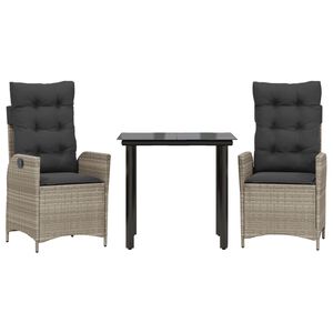 vidaXL Σετ Τραπεζαρίας Κήπου 5 τεμ. Αν. Γκρι Συνθ. Ρατάν με Μαξιλάρια