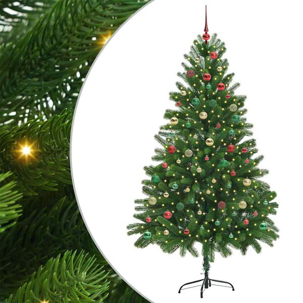 vidaXL Χριστουγεννιάτικο Δέντρο με 300 LED με βάση Πράσινο 210 cm PE