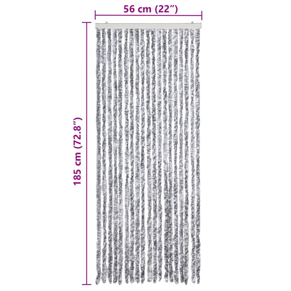 vidaXL Σήτα - Κουρτίνα Πόρτας Λευκό / Γκρι 56 x 185 εκ. από Σενίλ