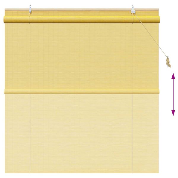 vidaXL Ρολά και Σκίες Παραθύρων Κίτρινο 140 x 160 cm Μπαμπού