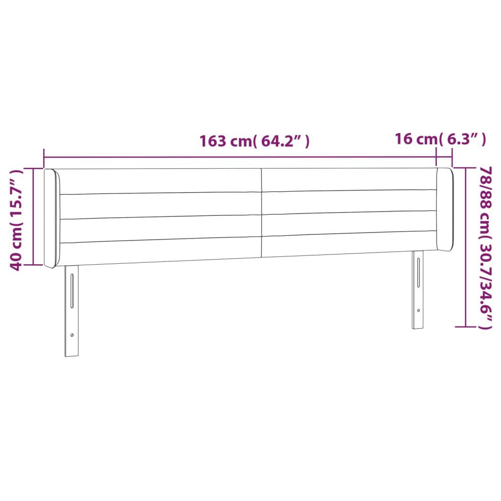 vidaXL Κεφαλάρι Κρεβατιού LED Σκούρο Μπλε 163x16x78/88 εκ. Βελούδινο
