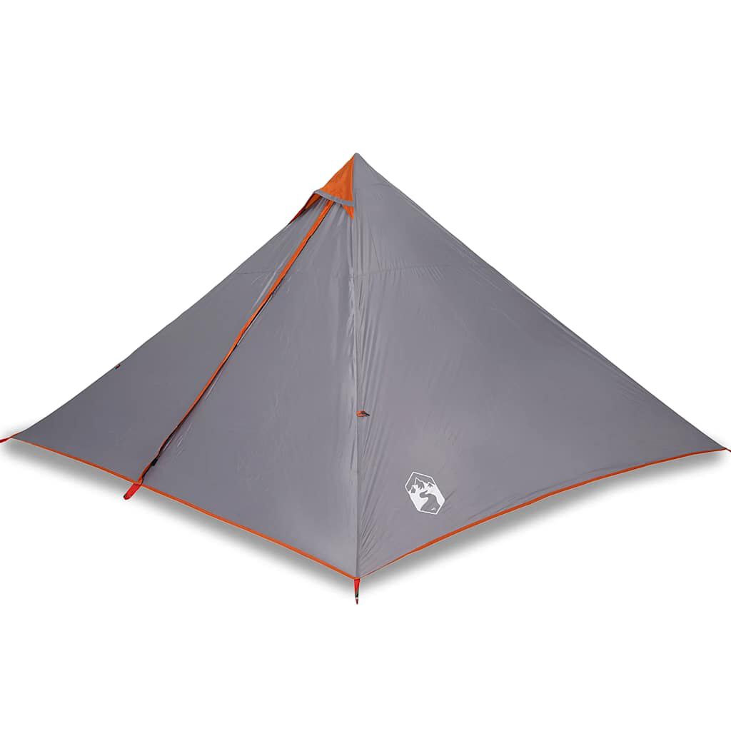 vidaXL Σκηνή Κάμπινγκ Tipi 7 Ατόμων Αδιάβροχη Γκρι/Πορτοκαλί