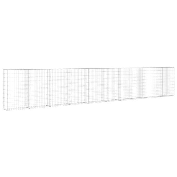 vidaXL Συρματοκιβώτιο Τοίχος 600x30x100 εκ. Γαλβαν.Χάλυβας + Καλύμματα