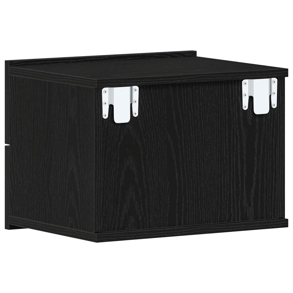 vidaXL Κομοδίνο Μαύρο Δρύς 40x30x30 εκ Επεξεργασμένο Ξύλο