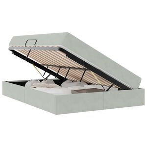 vidaXL Κρεβάτι με αποθηκευτικό χώρο και στρώμα με στρώμα Ανοιχτό γκρι