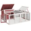 vidaXL Κλουβί Κουνελιών Μόκα 144 x 123 x 67,5 εκ. Μασίφ Ξύλο Πεύκου