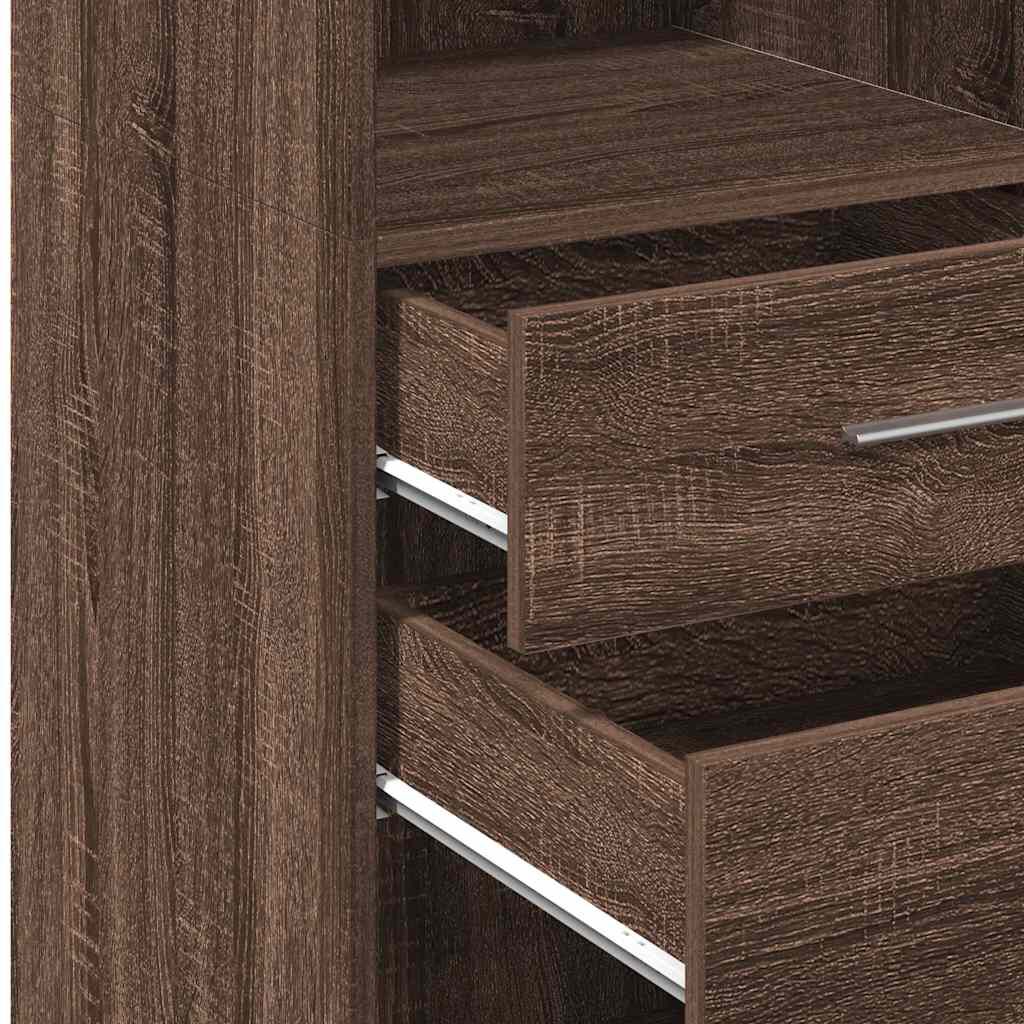 vidaXL Ντουλάπι Καφέ Δρυς 50x42,5x124 εκ. από Επεξεργασμένο Ξύλο