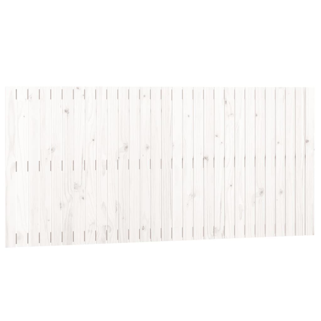 vidaXL Κεφαλάρι Τοίχου Λευκό 185x3x90 εκ. από Μασίφ Ξύλο Πεύκου