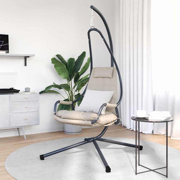vidaXL Κρεμαστή καρέκλα αυγό Taupe 94 x 107 x 196.5 εκ. Ατσάλι