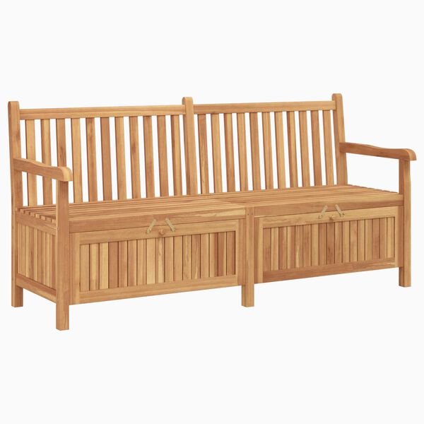 vidaXL Πάγκος Αποθήκευσης Κήπου Καφέ 228 x 60 x 90 εκ Μασίφ ξύλο teak