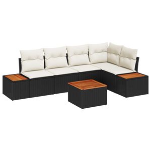vidaXL &Sigma;&epsilon;&tau; &Kappa;&alpha;&nu;&alpha;&pi;έ &Kappa;ή&pi;&omicron;&upsilon; &mu;&epsilon; &mu;&alpha;&xi;&iota;&lambda;ά&rho;&iota; 6 pcs &Mu;&alpha;ύ&rho;&omicron; &kappa;&alpha;&iota; &kappa;&rho;&epsilon;&mu; &Pi;&omicron;&lambda;&upsilon; &rho;ά&tau;&alpha;&nu;