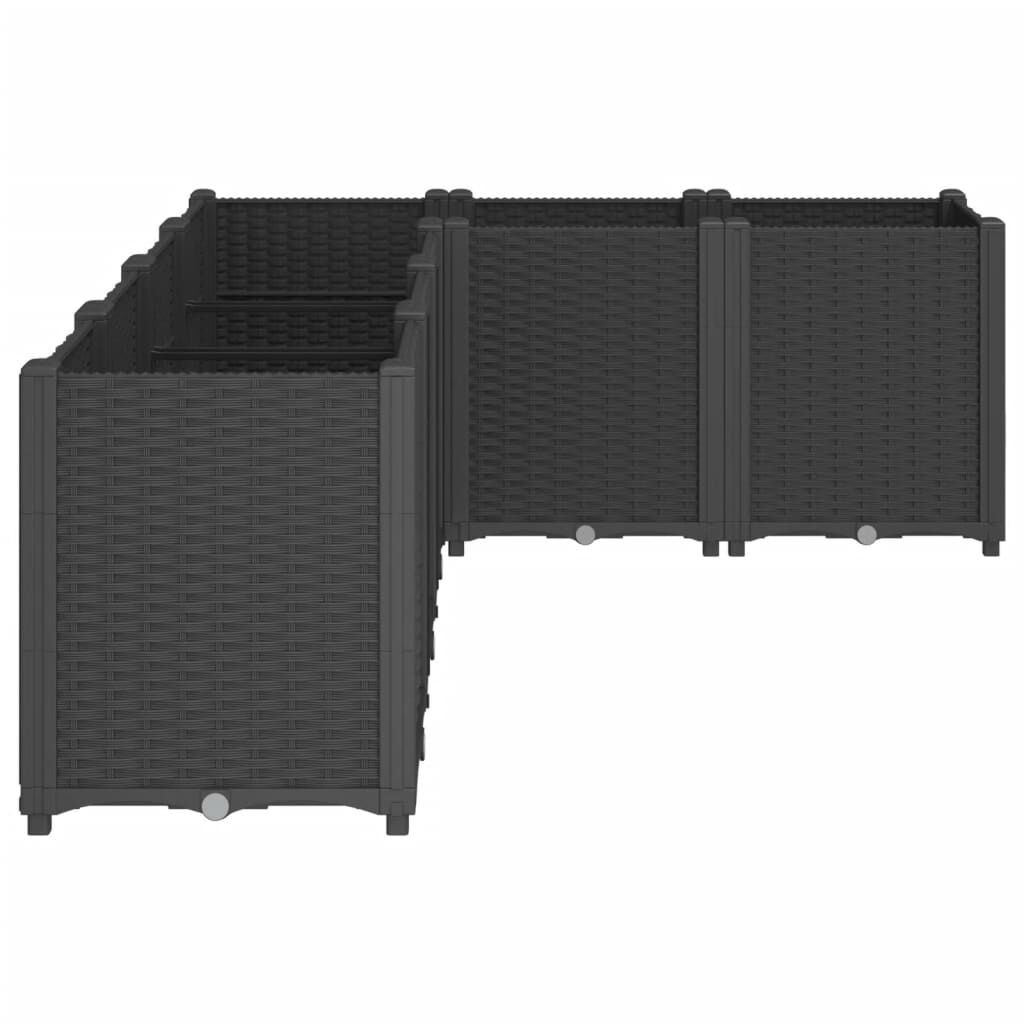 vidaXL Ζαρντινιέρα Κήπου Μαύρη 160x120x53 εκ. Πολυπροπυλένιο