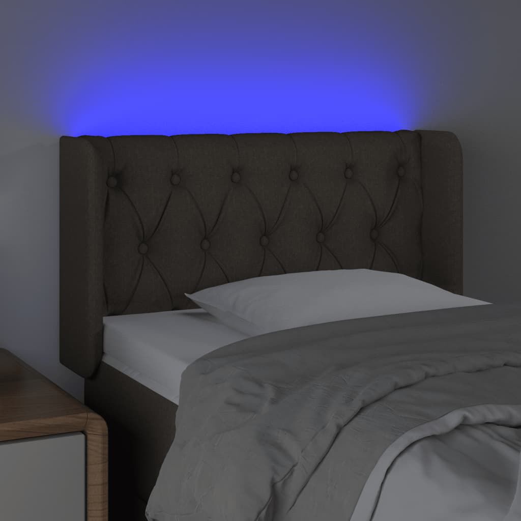 vidaXL Κεφαλάρι Κρεβατιού LED Taupe 83x16x78/88 εκ. Υφασμάτινο