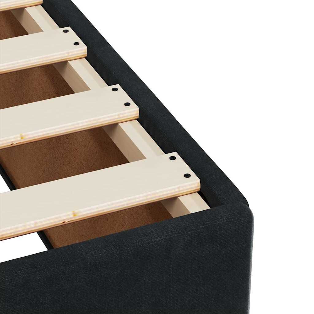 vidaXL Κρεβάτι Boxspring με Στρώμα Μαύρο Single Βελούδινο