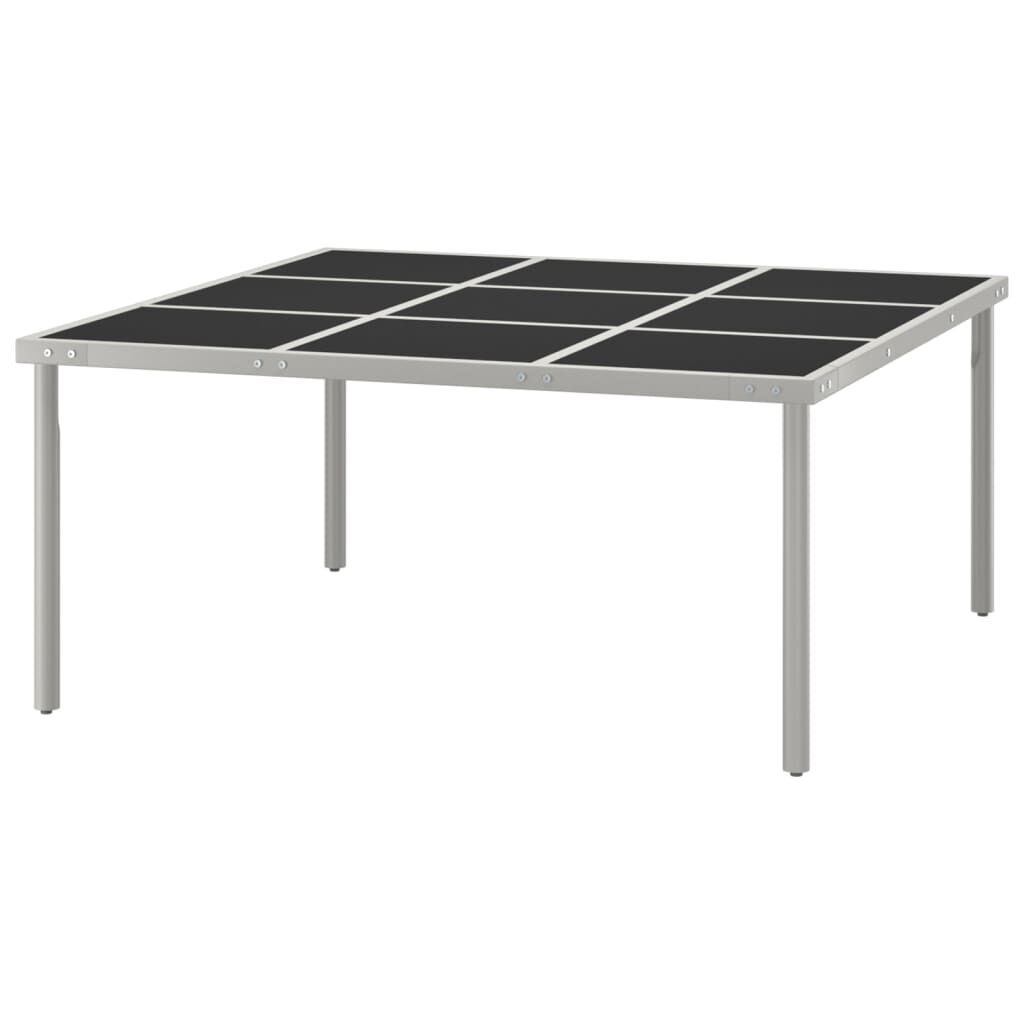 vidaXL Τραπεζαρία Κήπου 170 x 170 x 74,5 εκ. από Ατσάλι / Γυαλί