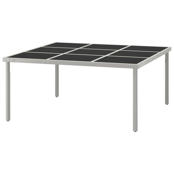 vidaXL Τραπεζαρία Κήπου 170 x 170 x 74,5 εκ. από Ατσάλι / Γυαλί
