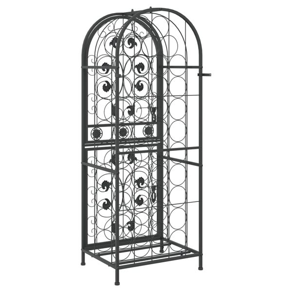 vidaXL Ραφιέρα Κρασιών 41 Μπουκ. Μαύρη 45x36x120 εκ. Σφυρήλατο Σίδερο