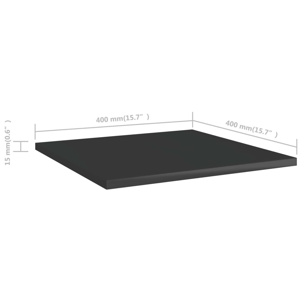 vidaXL Ράφια Βιβλιοθήκης 4 τεμ. Γυαλ. Μαύρο 40x40x1,5 εκ. Μοριοσανίδα