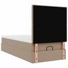vidaXL Οθωμανικό κρεβάτι με στρώμα & LEDs Cappucino Faux Leather