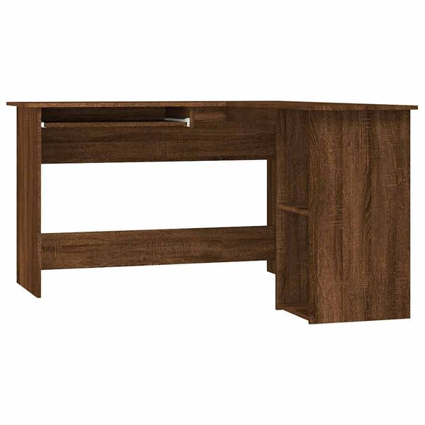 vidaXL Γραφείο Γωνιακό Καφέ Δρυς 120 x 140 x 75 εκ. Επεξεργασμένο Ξύλο