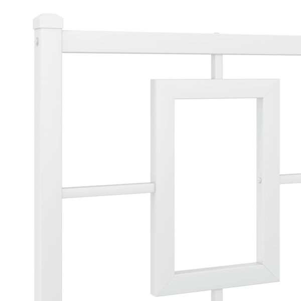 vidaXL Πλαίσιο Κρεβατιού με Κεφαλάρι Λευκό 193 x 203 εκ. Μεταλλικό