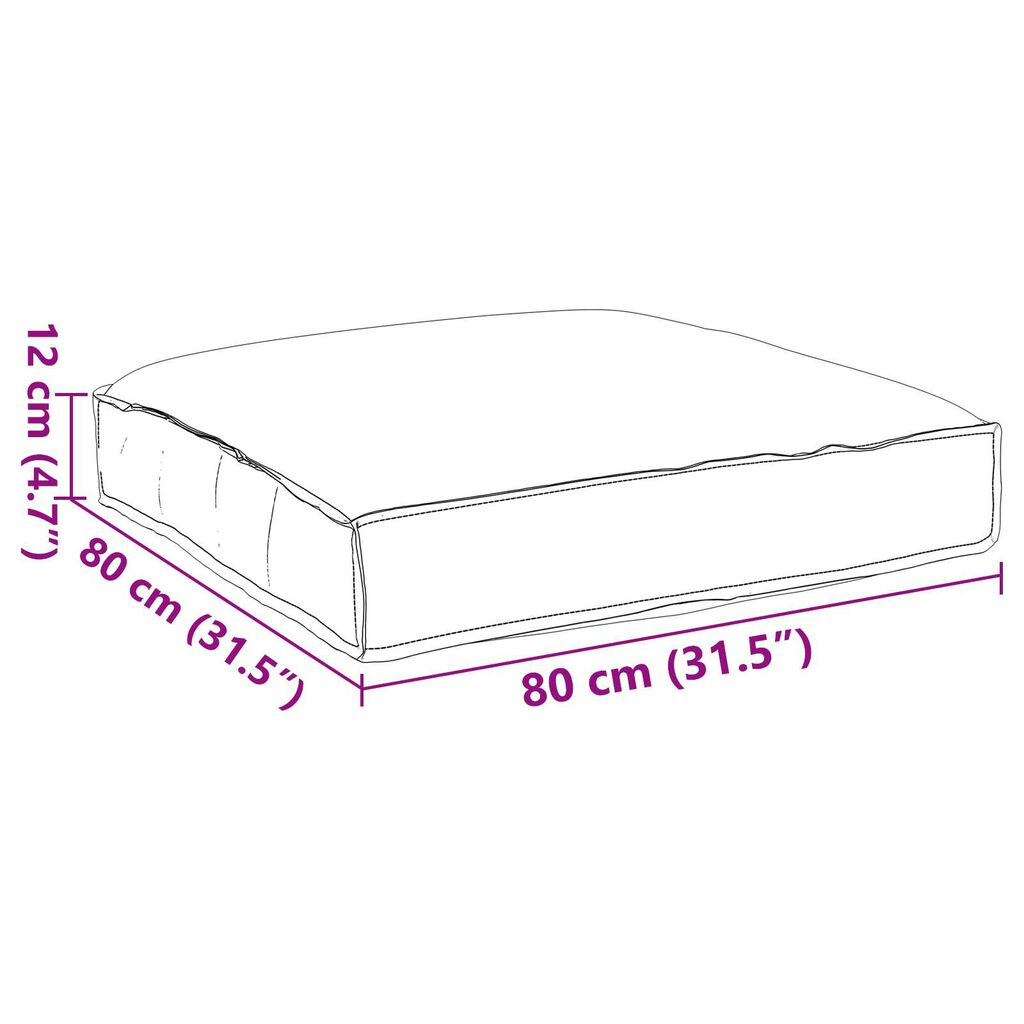 vidaXL Μαξιλάρι Παλέτας για Θέση Κόκκινο 80x80x12 εκ, Υφασμα Οξφόρδη
