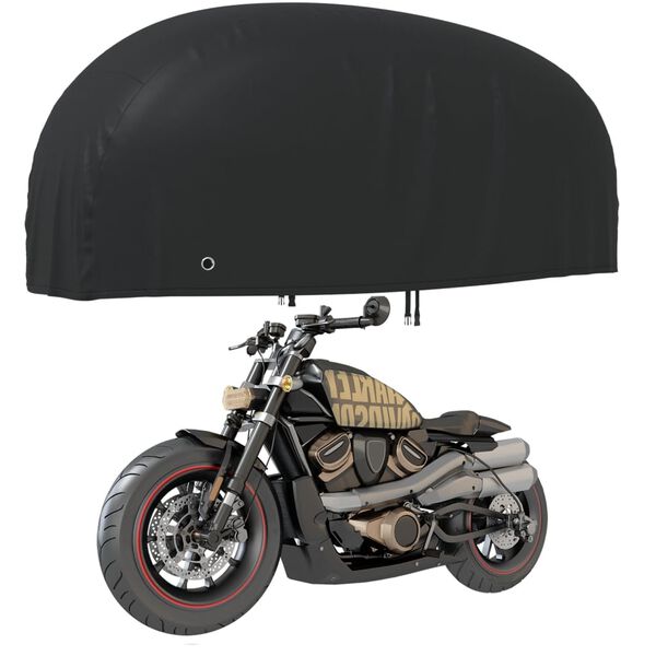 vidaXL Κουκούλα Μηχανής Μαύρη 230x95x125 εκ. Ύφασμα Oxford 210D