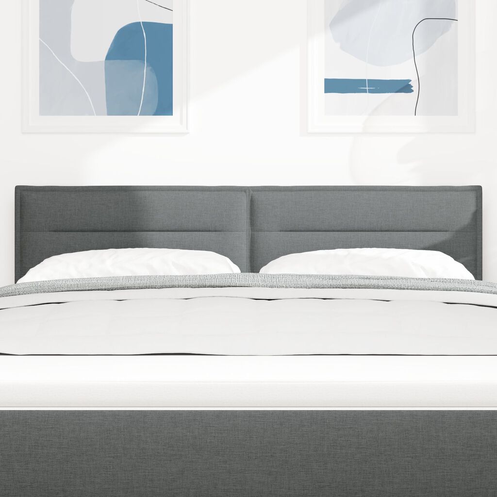 vidaXL LED Κεφαλάρι Γραμμές Σχεδίου Σκούρο Γκρι 72 εκ Ύφασμα