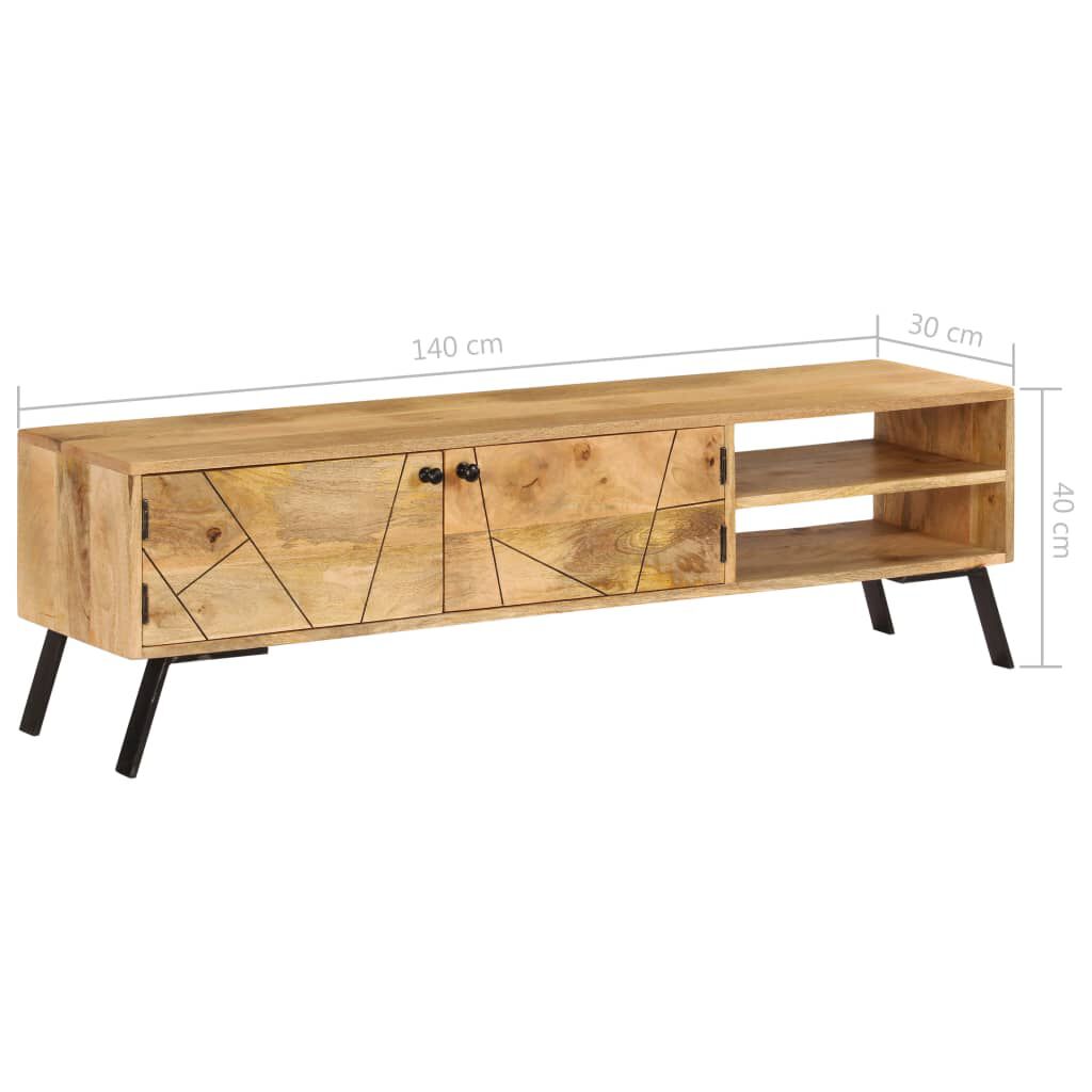 vidaXL Έπιπλο Τηλεόρασης 140 x 30 x 40 εκ. από Μασίφ Ξύλο Μάνγκο