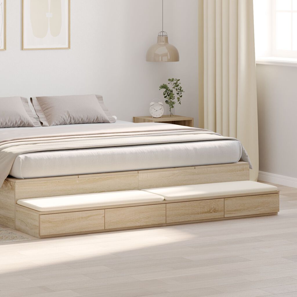 vidaXL Συρτάρια κρεβατιού με συρτάρι Sonoma Δρυς 200 x 36.5 x 16.5 εκ