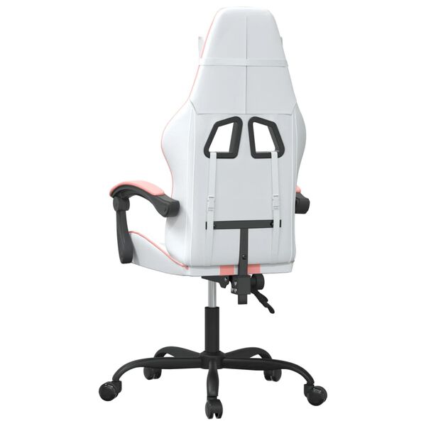 vidaXL Καρέκλα Gaming Λευκό και Ροζ από Συνθετικό Δέρμα