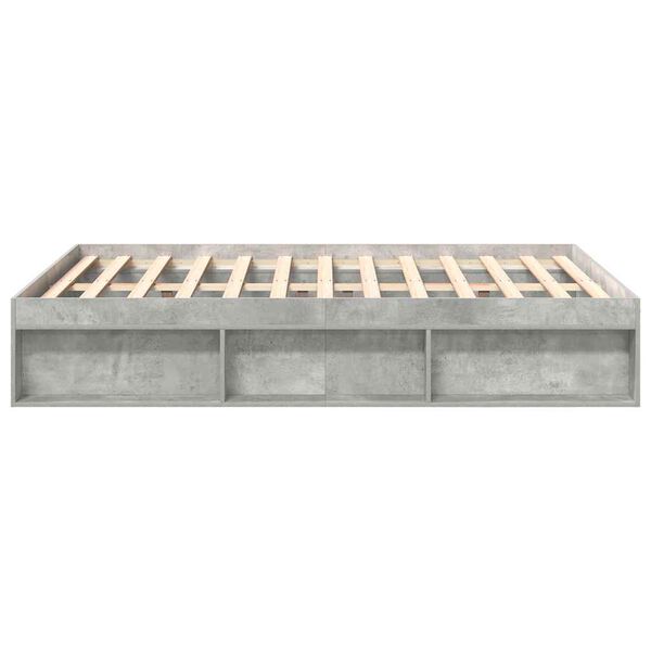 vidaXL Πλαίσιο Κρεβατιού Γκρι Σκυροδέματος 135x190 εκ. Double