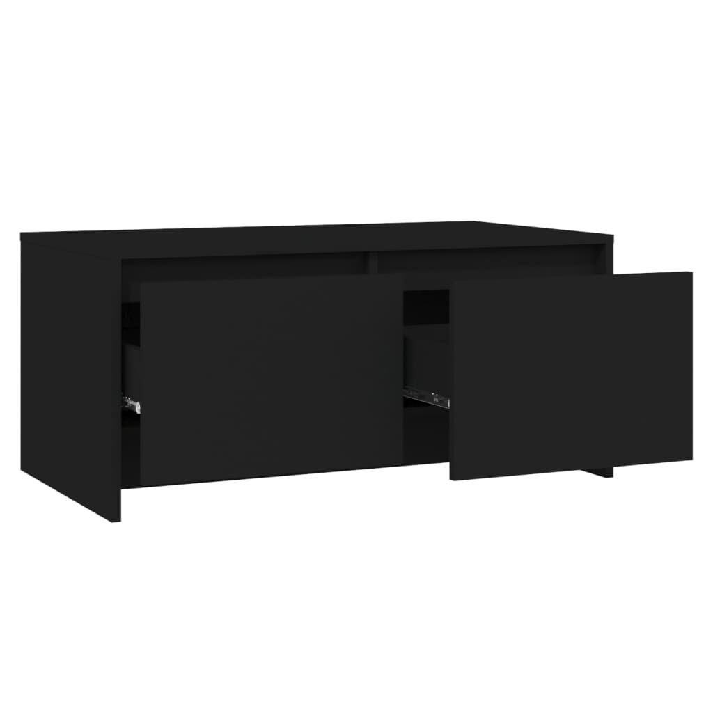 vidaXL Τραπεζάκι Σαλονιού Μαύρο 90x50x41,5 εκ. Επεξεργασμένο Ξύλο