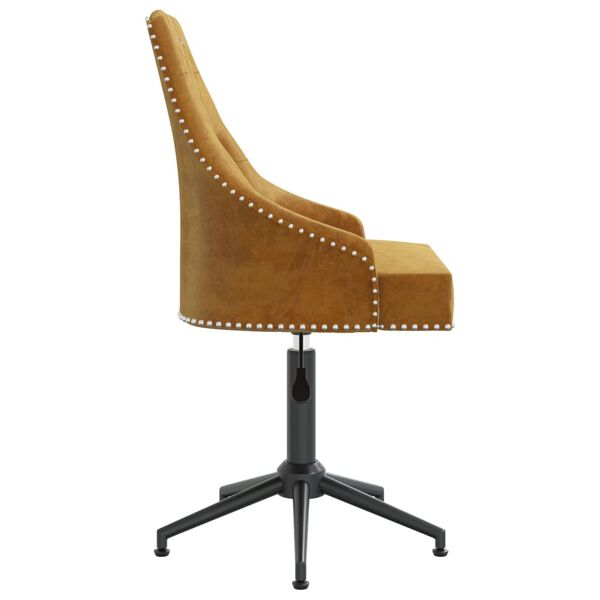 vidaXL Καρέκλα Τραπεζαρίας Περιστρεφόμενη Καφέ Βελούδινη