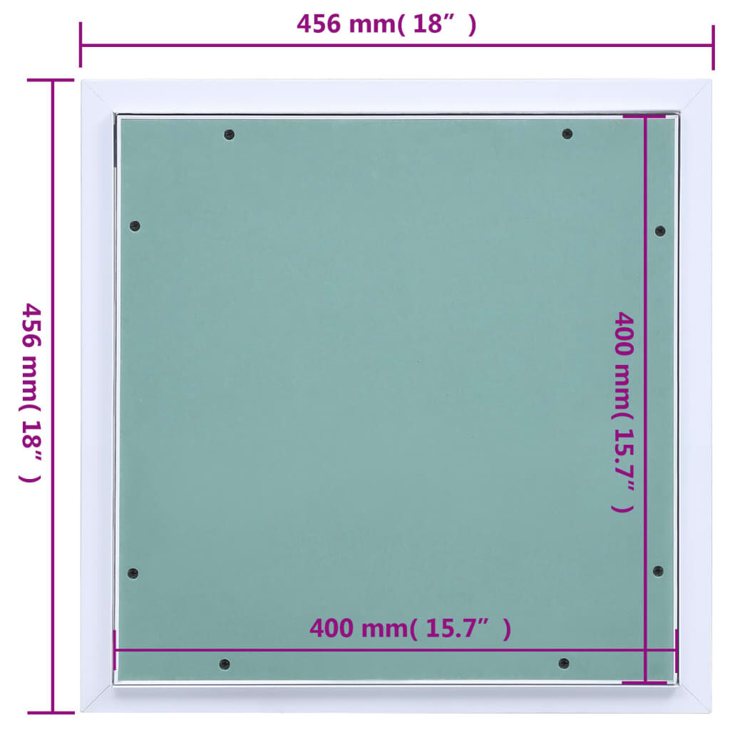vidaXL Θυρίδα Επίσκεψης Γυψοσανίδας 400 x 400 χιλ. Σκελετός Αλουμινίου