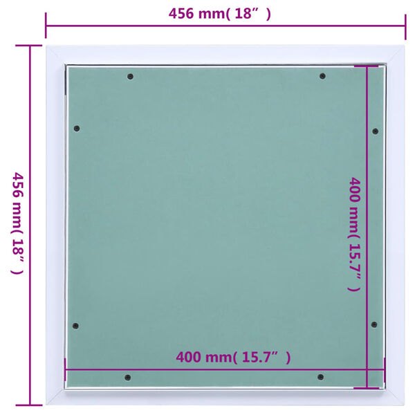 vidaXL Θυρίδα Επίσκεψης Γυψοσανίδας 400 x 400 χιλ. Σκελετός Αλουμινίου