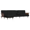 vidaXL Καναπές Κρεβάτι Γωνιακός Μαύρος 279 x 140 x 70 εκ. Βελούδινος