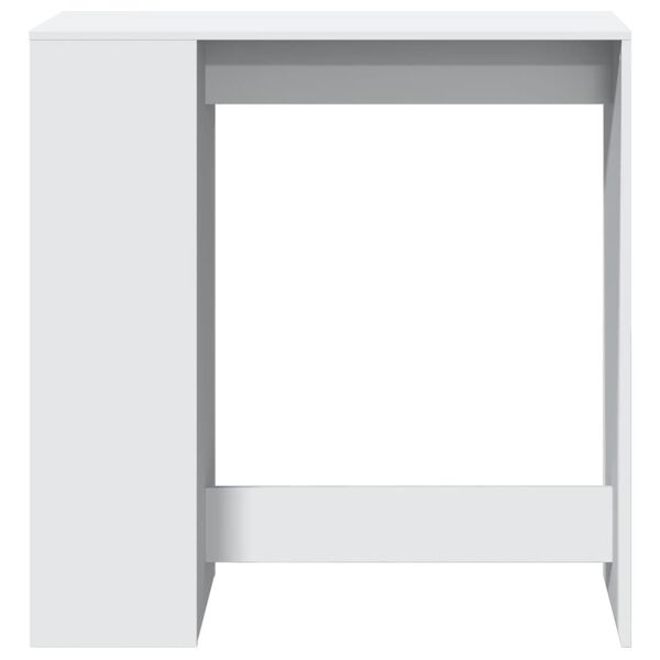 vidaXL Τραπέζι Μπαρ με Ράφια Λευκό 101x40x103,5 εκ. Επεξεργ. Ξύλο