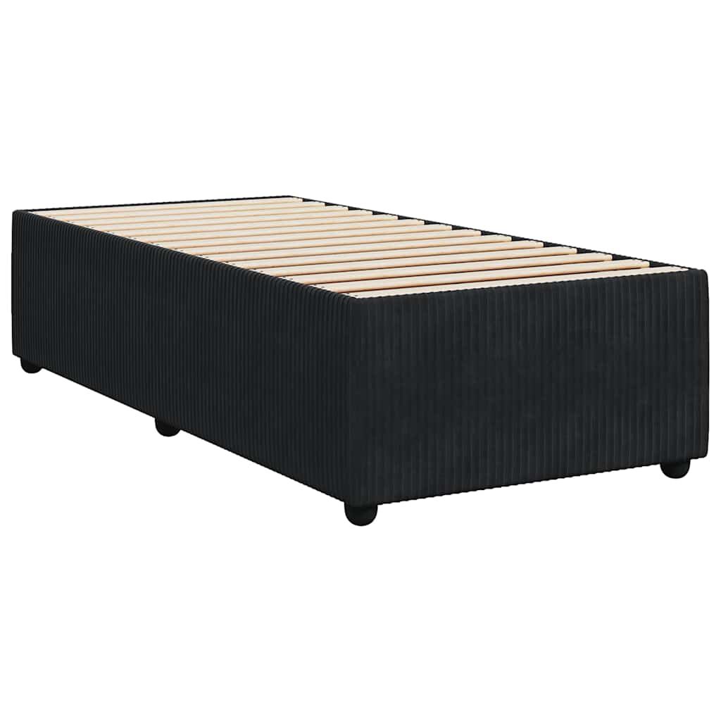 vidaXL Κρεβάτι Boxspring με Στρώμα Μαύρο 100x200 εκ. Βελούδινο