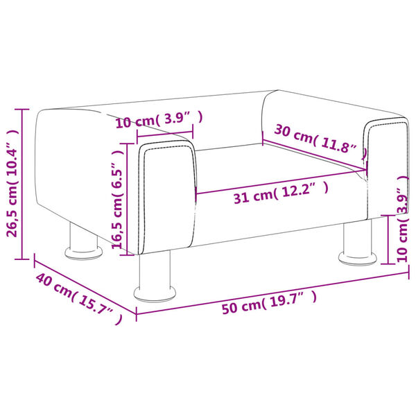 vidaXL Καναπές Παιδικός Ροζ 50 x 40 x 26,5 εκ. από Βελούδο