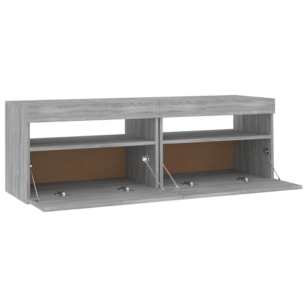 vidaXL Έπιπλο Τηλεόρασης με LED Γκρι Sonoma 120x35x40 εκ.