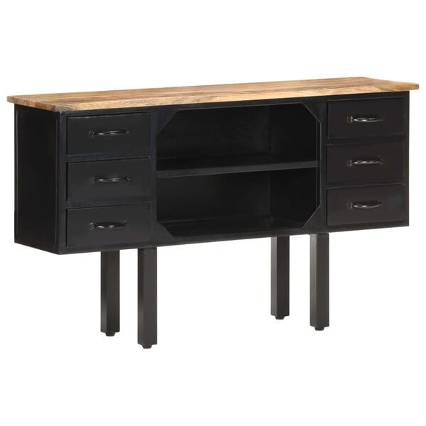 vidaXL Μπουφές 110x30x65 εκ. Μασίφ Ακατέργαστο Ξύλο Μάνγκο και Ατσάλι