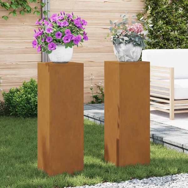 vidaXL &Beta;ά&sigma;&eta; &phi;&upsilon;&tau;ώ&nu; 2 pcs &Sigma;&kappa; rusty 24 x 24 x 75 &epsilon;&kappa;.