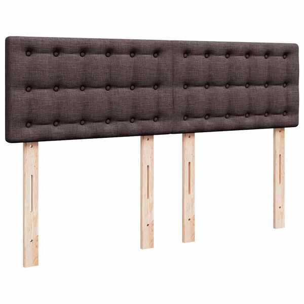 vidaXL Κρεβάτι Boxspring με Στρώμα Σκούρο Καφέ 140x190 εκ. Υφασμάτινο