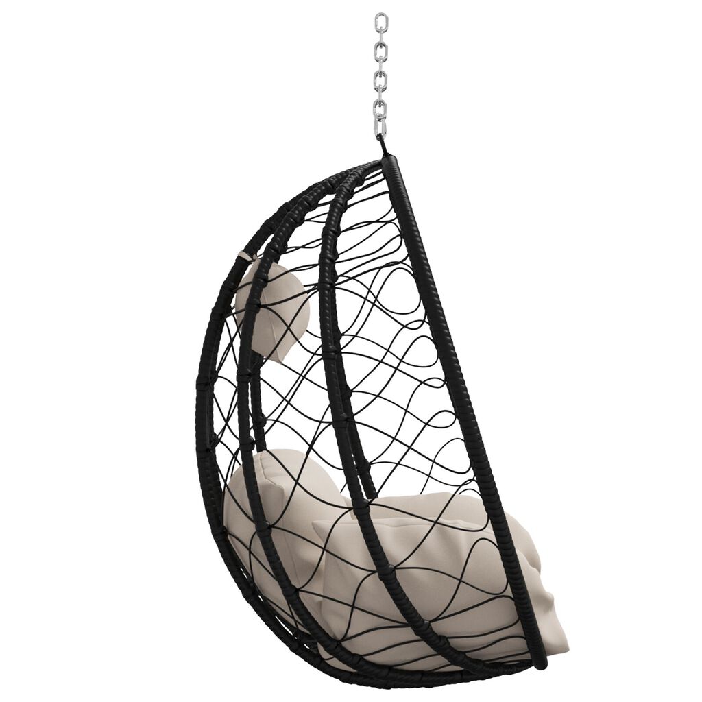 vidaXL Κρεμαστή Καρέκλα Αυγού Basket χωρίς Στήριξη Taupe Poly Rattan