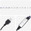 vidaXL Οθωμανικό κρεβάτι με στρώματα & LEDs Μαύρο Faux Leather